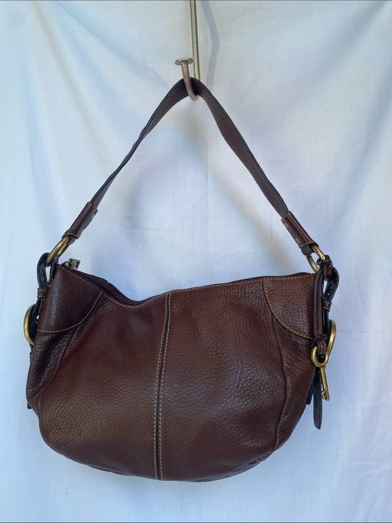 Fossil Handbags - Fossil Classic Brown Leather Hobo Shoulder Bag